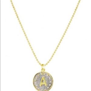 Blee Inara Letter “A” Mixed Metal Necklace